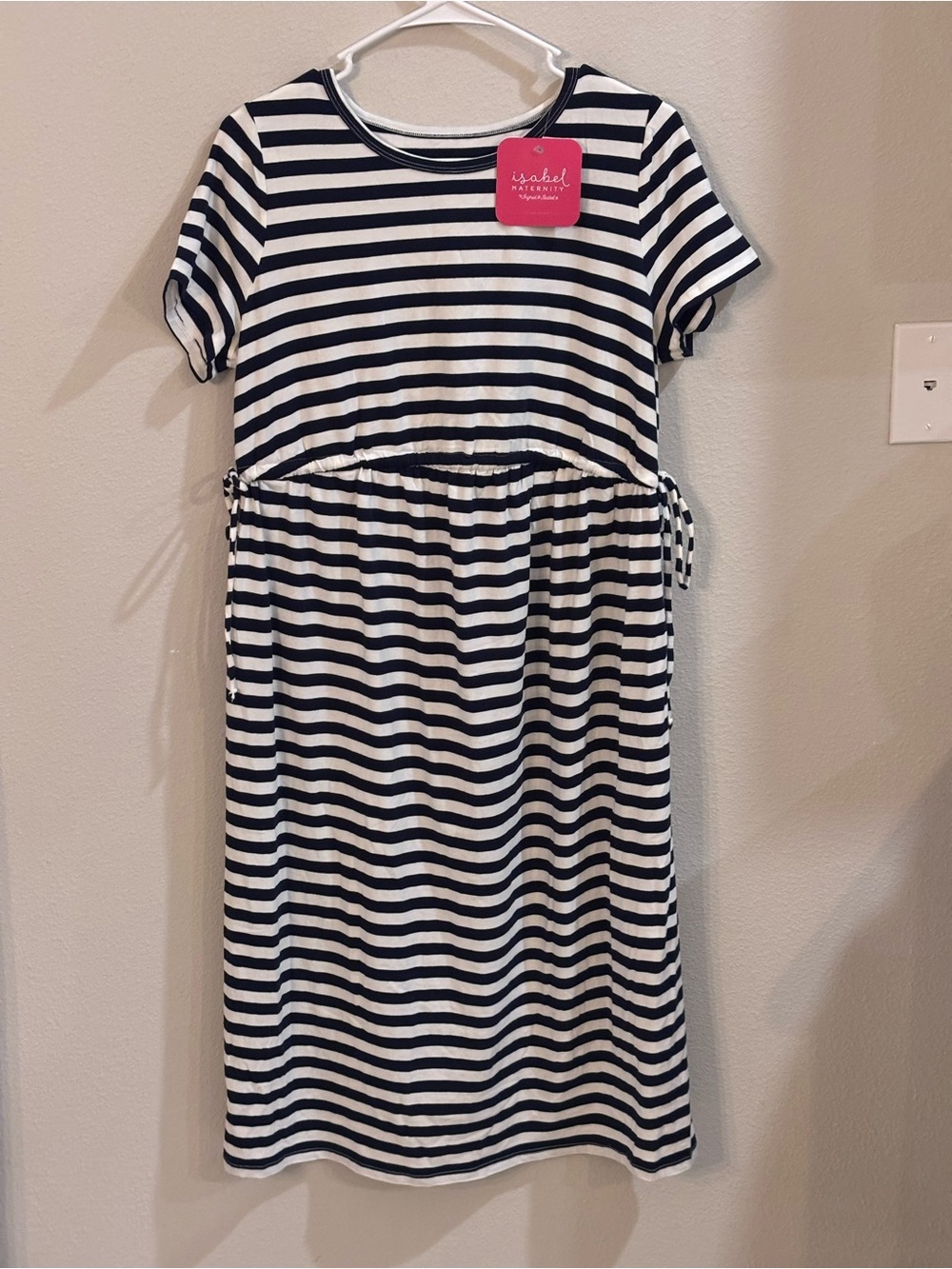 Isabel Maternity by Ingrid & Isabel Blue and White Striped Dress,  Medium NWT